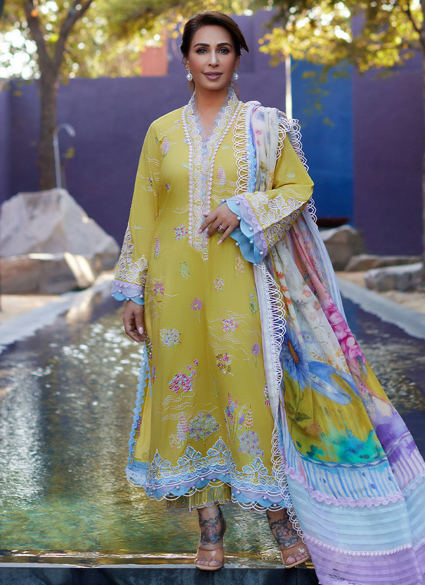 Farah Talib Aziz Suay Luxury Lawn Collection Kelaya Kiwi YourLibaas