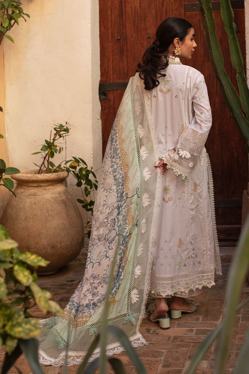 Zoha by Ansab Jahangir Embroidered Lawn Suit Unstitched 3 Piece ANJ25Z D-07 Babys Breath - Summer Collection