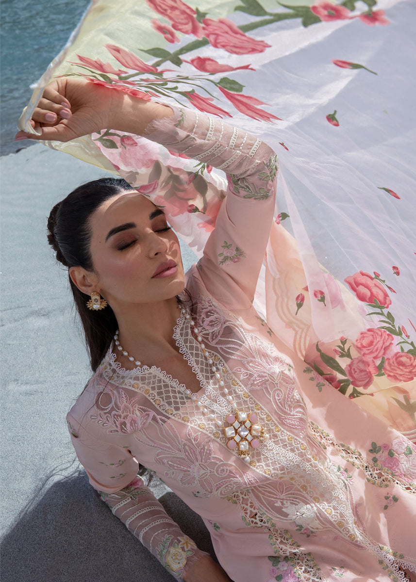 Pink Lawn Suit - Saira Shakira X Crimson Luxury Lawn '23 - Summer in the Meadows - D1B