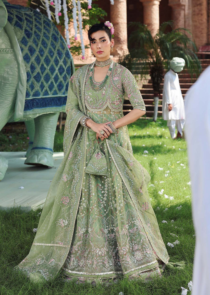 Sage Green Organza Pakistani Suit | HEER Bridal & Mehndi Wear YourLibaas Sage Green Organza Pakistani Suit | HEER Bridal & Mehndi Wear YourLibaas