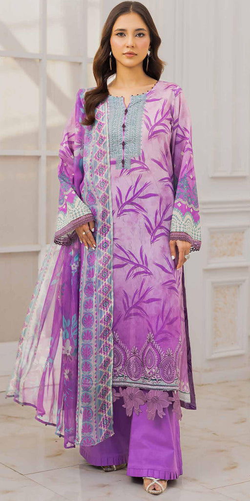 Aafreen Embroidered Lawn with Chiffon Zari Dupatta – AF-215