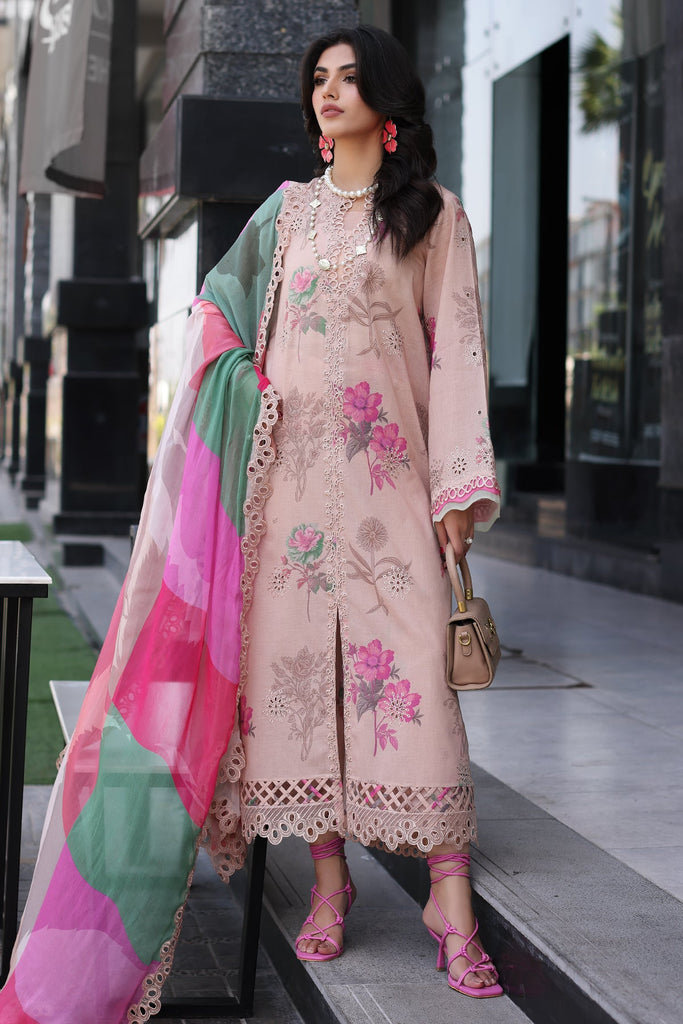 Charizma Rang-e-Bahar – Printed Lawn Shirt with Embroidered Chiffon Dupatta and Trouser CRB4-15
