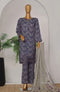 HZ Print & Needle RTW/Stitched Cutwork Lawn 3PC Suit – D-409 PURPLE
