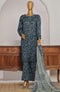 HZ Print & Needle RTW/Stitched Cutwork Lawn 3PC Suit – D-415 NAVY
