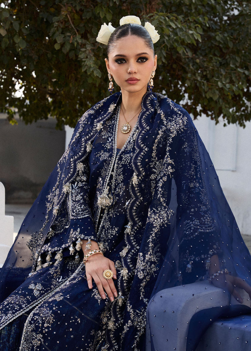 hussain rehar blue dress Safa: Navy Pakistani Organza Suit for Festive Occasions – YourLibaas Impressive Blue Dress With group:current-mood-velvet-dress Women's US Size:6 Navi blue