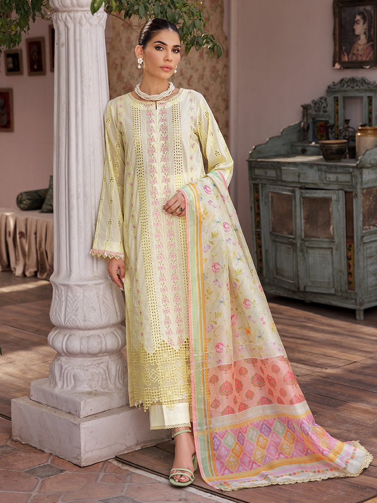 Nissa by Rajbari Unstitched Chikankari Embroidered Lawn 3 Piece Suit RB26UNCL D-4 - Summer Collection
