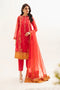 Zellbury Luxury Collection – Embroidered Shirt Shalwar Dupatta - Red - Organza Suit-0303 WULC23E30303