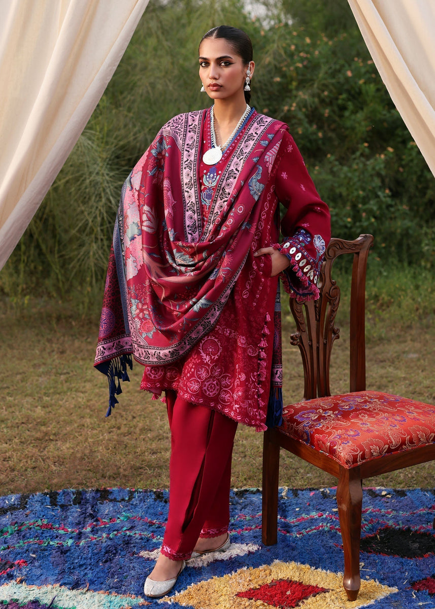 Siraa By Sadaf Fawad Khan Embroidered Khaddar Suits Unstitched 3 Piece SDF25SW SFK-D9 MAHPARI - Winter Collection main image 1