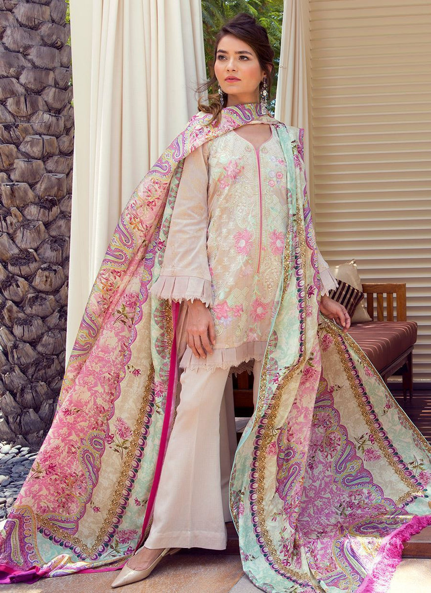 Farah Talib Aziz Luxe Eid Lawn Collection 2018 Laaleh FTA07