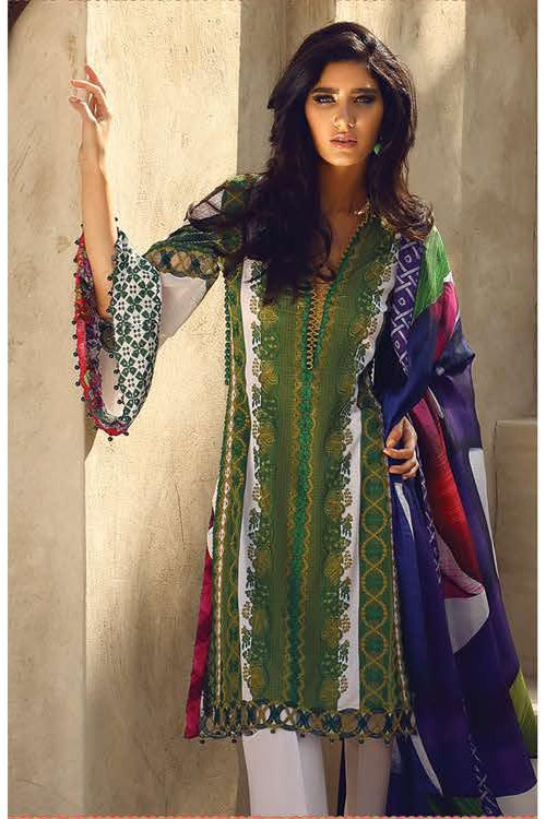 Faraz Manan Luxury Lawn Collection 2019 – Design 19