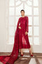 Baroque Luxury Embroidered Chiffon Collection Red Velvet-D37