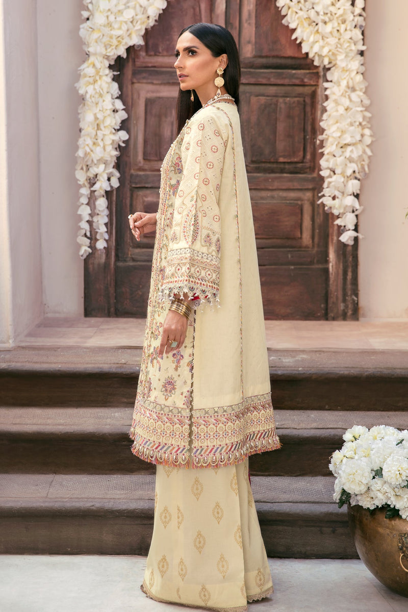 Baroque Embroidered Lawn Suit Unstitched 3 Piece BQ22E BQU-BL08-D01 - Eid Collection
