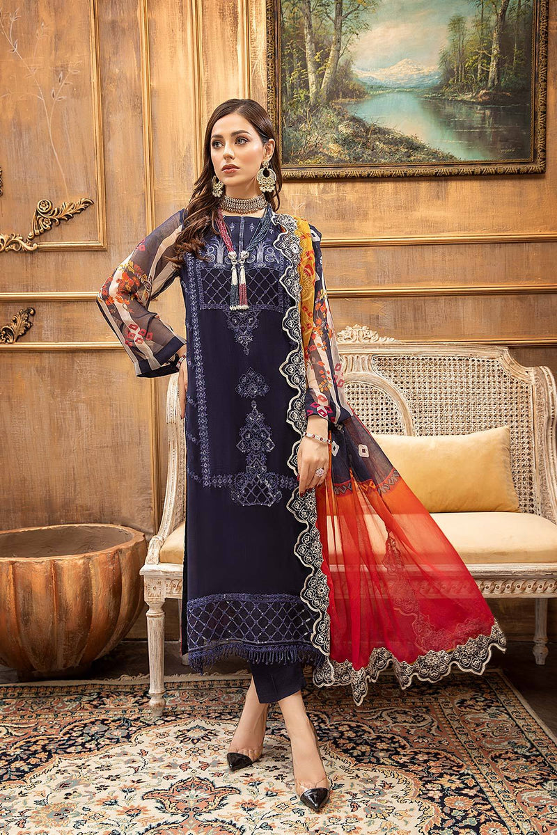 Vasal by Charizma Embroidered Chiffon Suit Unstitched 4 Piece CRZ24V2 VSL5-11 - Formal Collection
