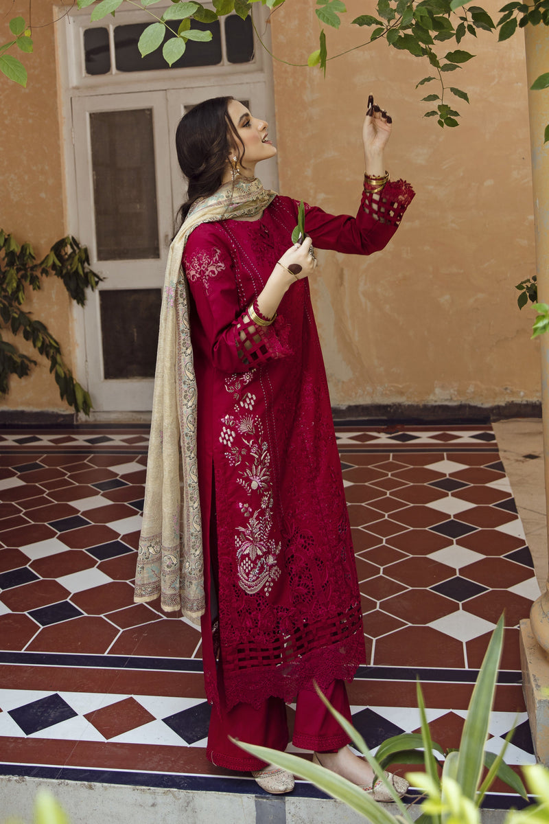 Meena Kumari By Aabyaan Embroidered Chikankari Lawn 3pc Suits Unstitched AB-08 Mahjabeen main image 0