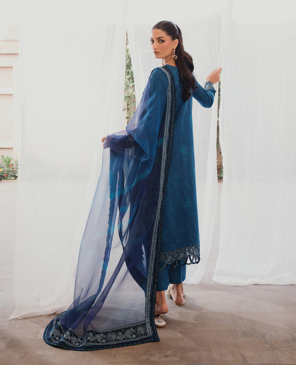 Farozaan By Xenia Formals Embroidered Lawn Suit Unstitched 3 Piece ZE24F 05 Adan - Summer Collection