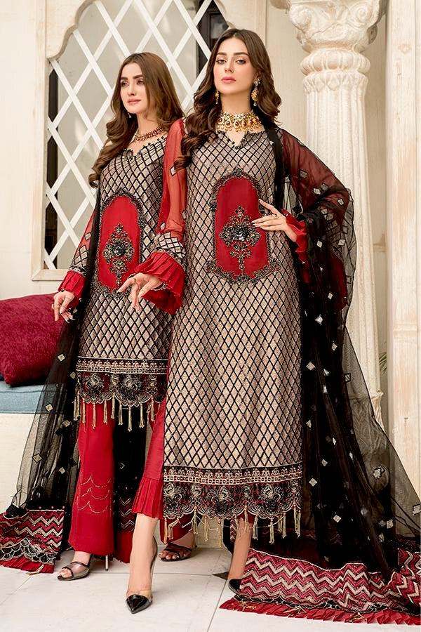 Maryam's Luxury Embroidered Vol-20 – D-03 Dark Daisy