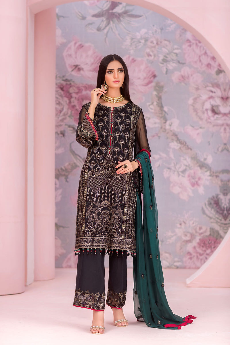 Kuch Khas By Flossie Embroidered Chiffon Suit Unstitched 3 Piece FL24K K-1510 Reya - Luxury Collection