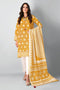 Khaadi Printed 2 Piece Suit · Kameez Dupatta – L21226 Yellow