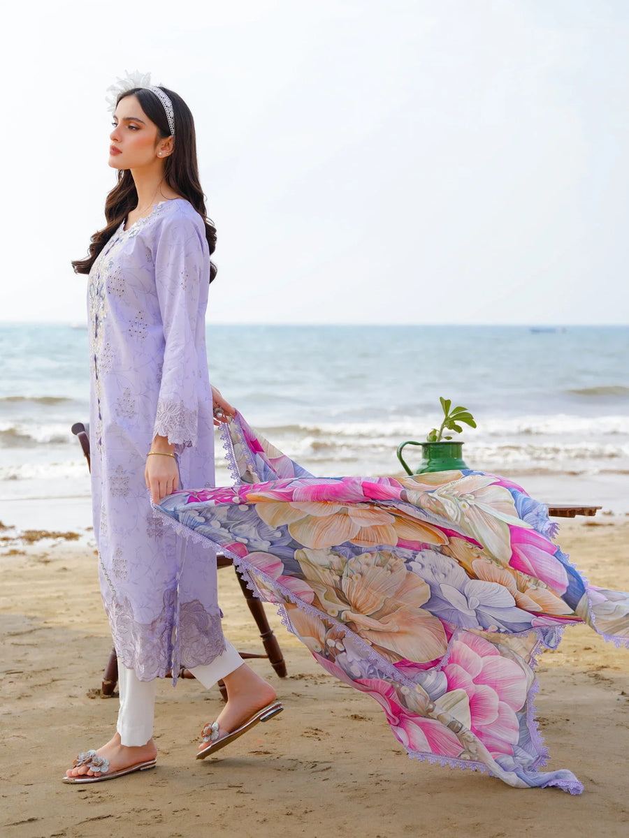 Saagar by Aabyaan Unstitched Embroidered Luxury Lawn 3 Piece Suit ABY26USL AL-10 Aaban - Festive Collection