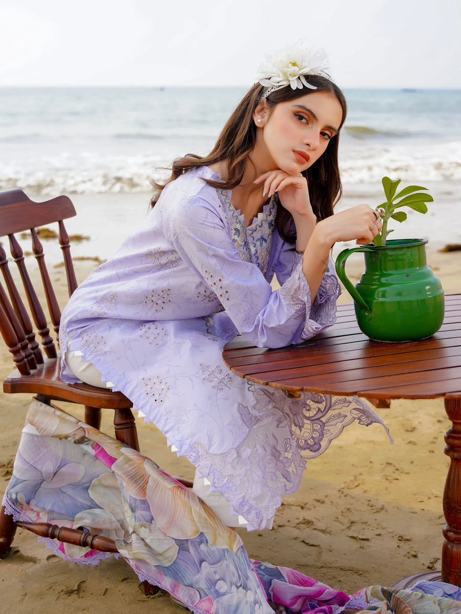 Saagar by Aabyaan Unstitched Embroidered Luxury Lawn 3 Piece Suit ABY26USL AL-6 Nairah - Festive Collection