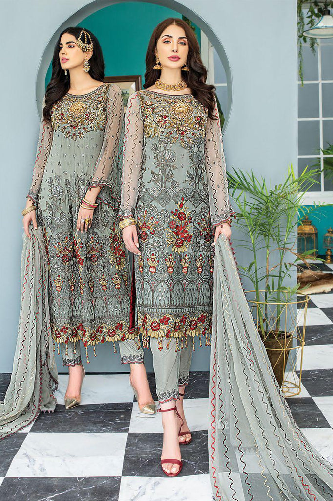 Maryam's Gold Luxury Embroidered Chiffon Collection Vol 7 – MG-78
