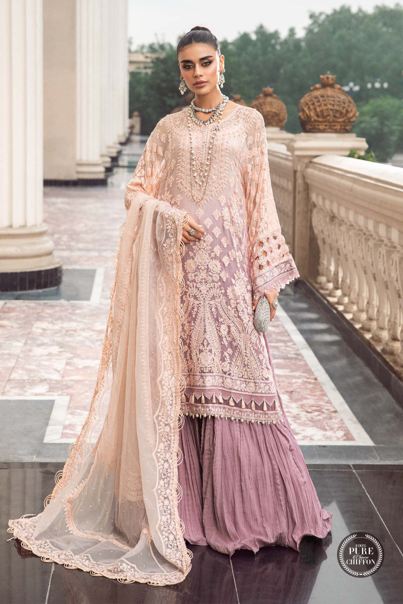 sachin and babi light blue dress MARIA.B Luxury Chiffon Wedding Formals – MPC-23-103 Lilac – YourLibaas