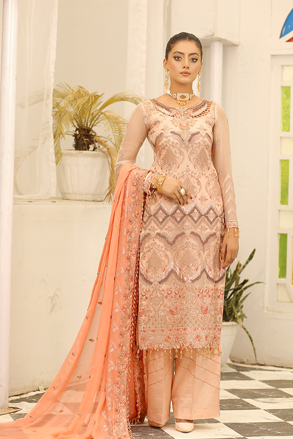 Maryam's Embroidered Chiffon Suits Unstitched 3 Piece MRM21PF-9 D-503 - Formals Collection