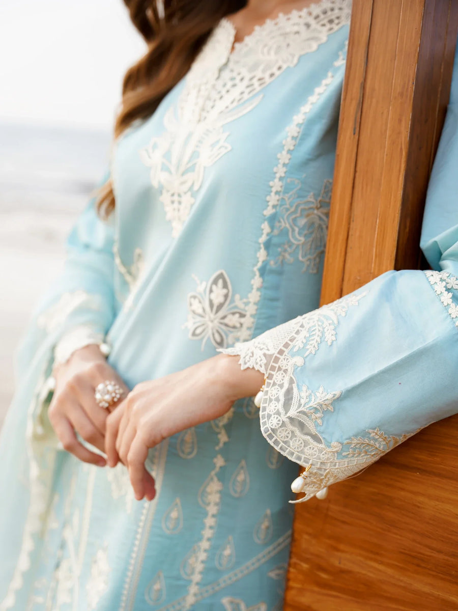 Saagar by Aabyaan Unstitched Embroidered Luxury Lawn 3 Piece Suit ABY26USL AL-7 Ayzel - Festive Collection
