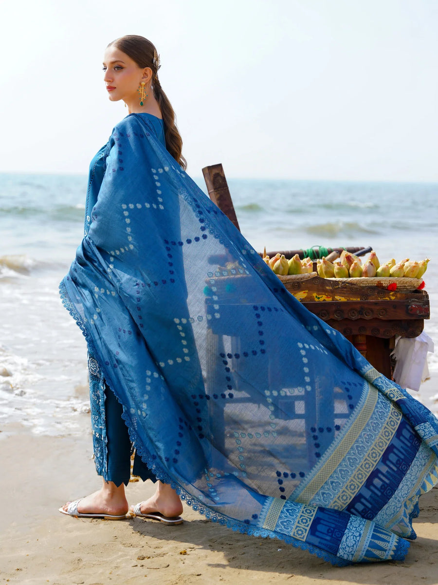 Saagar by Aabyaan Unstitched Embroidered Luxury Lawn 3 Piece Suit ABY26USL AL-2 Zimal - Festive Collection