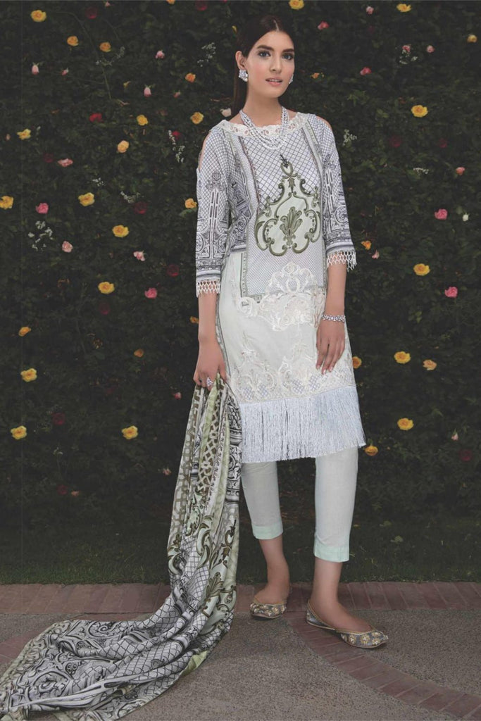Hina Shah Luxury Lawn Collection 2018 – Fedha HS-04
