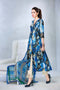 Gul Ahmed Summer Premium Collection 2018 – Blue 3 Pc Silk Linen LC-17