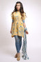 AlKaram MAK Spring/Summer Volume 2 – 2 Piece Printed Suit with Printed Viscose Stole - MAK-B-001-19-2-Mustard