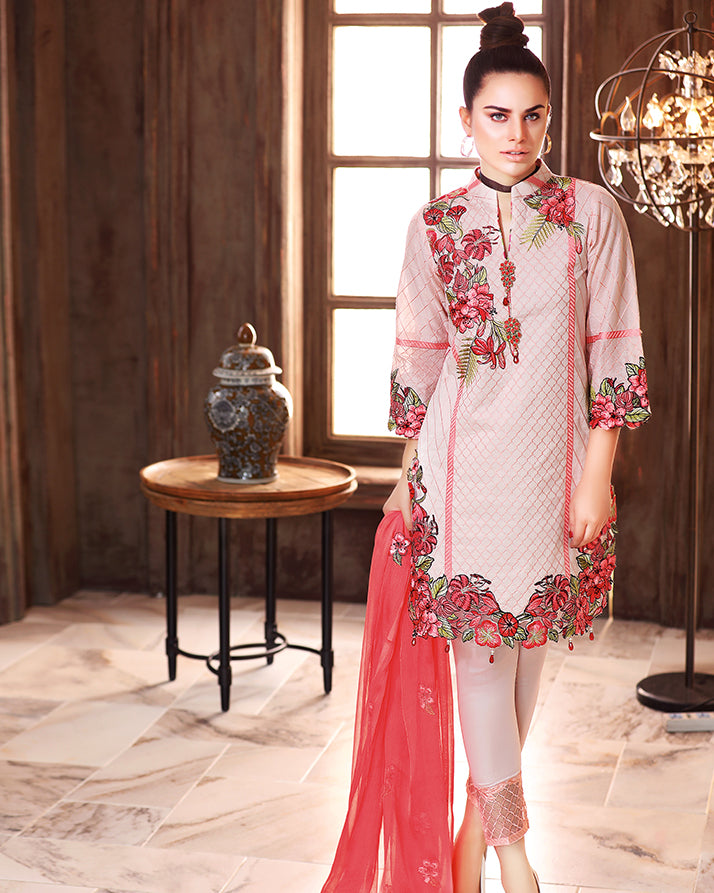 Adan's Libas Classic Lawn Collection – ZA-18 Baby Pink