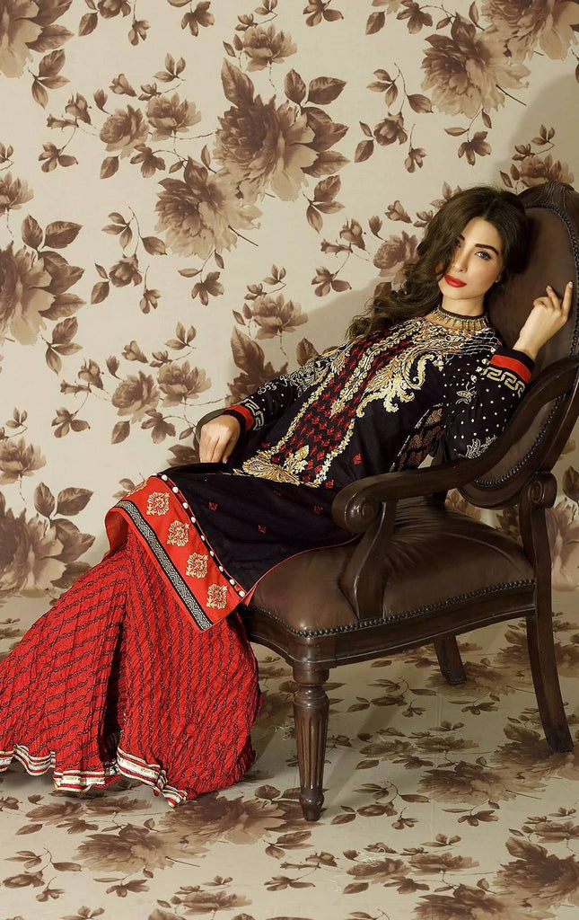 Lala Brocade Embroidered Lawn Kurti – BRK-03 - YourLibaas
 - 1
