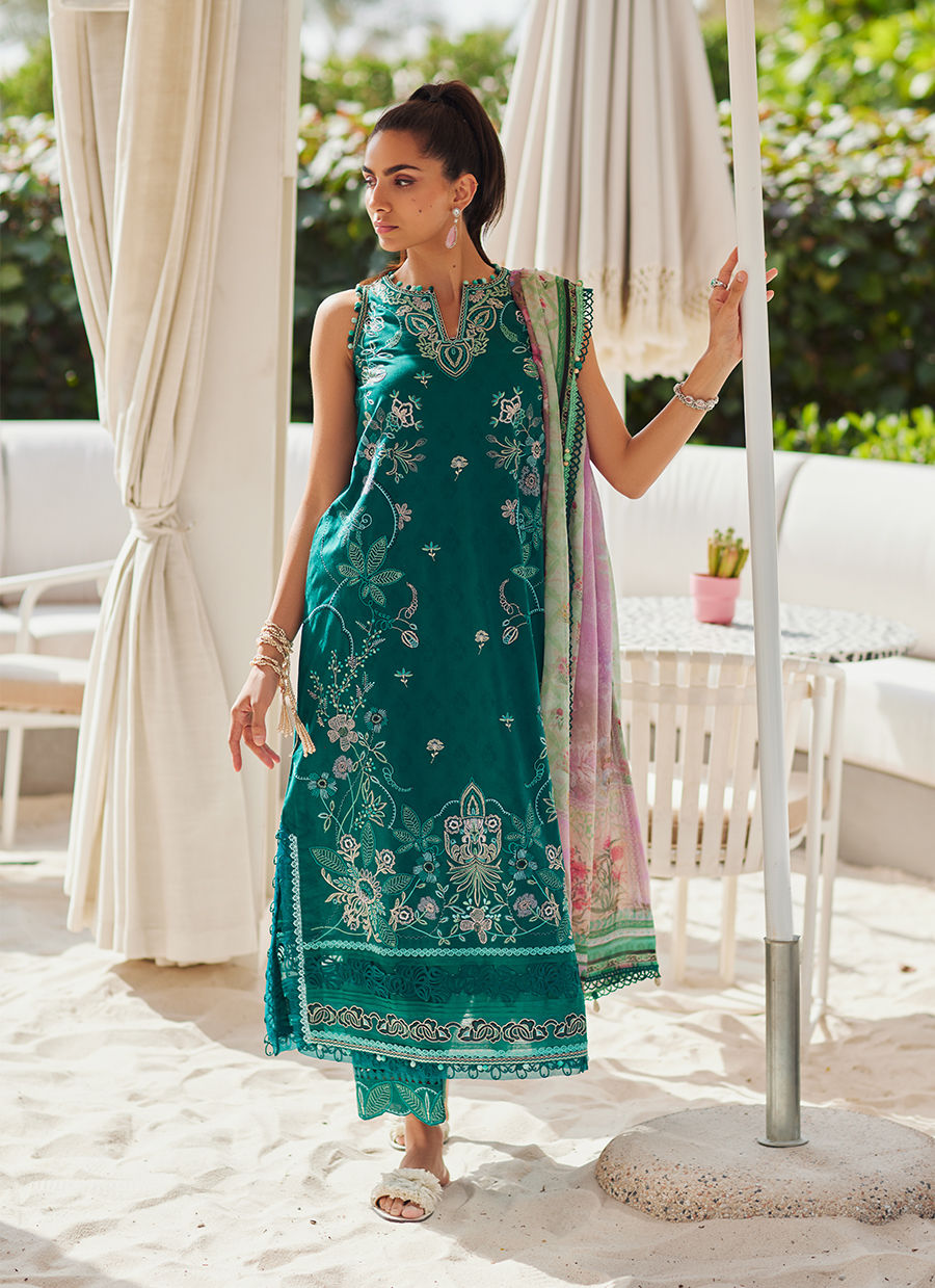 Farah Talib Aziz Eileen Emerald: Exquisite Green Jacquard Pakistani Suit | Perfect for Mehndi YourLibaas Farah Talib Aziz Eileen Emerald: Exquisite Green Jacquard Pakistani Suit | Perfect for Mehndi YourLibaas