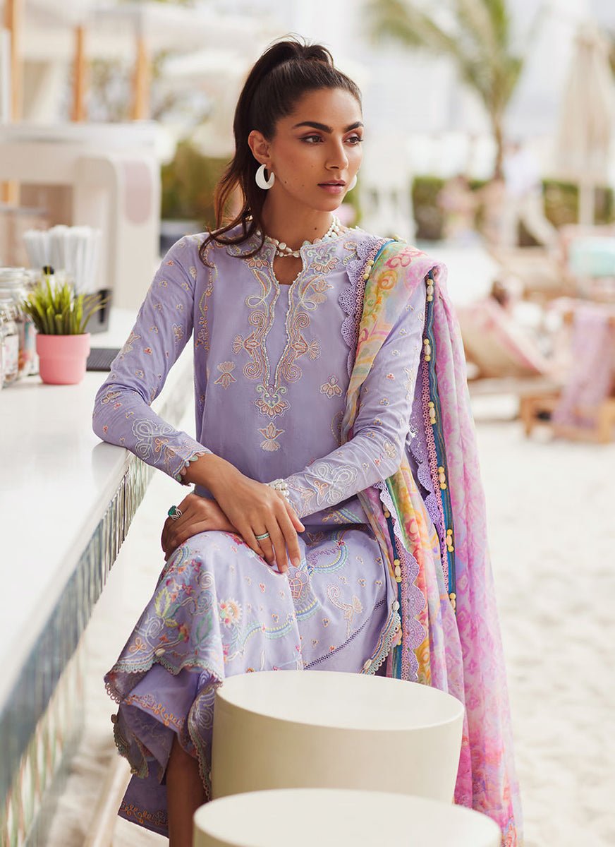 Farah Talib Aziz Liliana Lavender: Exquisite Pakistani Lawn Suit for ...