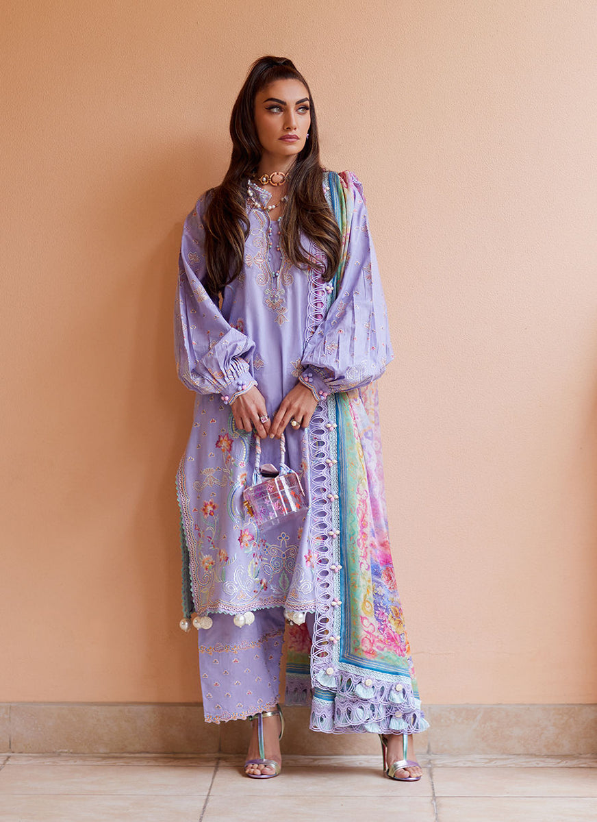 Farah Talib Aziz Liliana Lavender: Exquisite Pakistani Lawn Suit for ...
