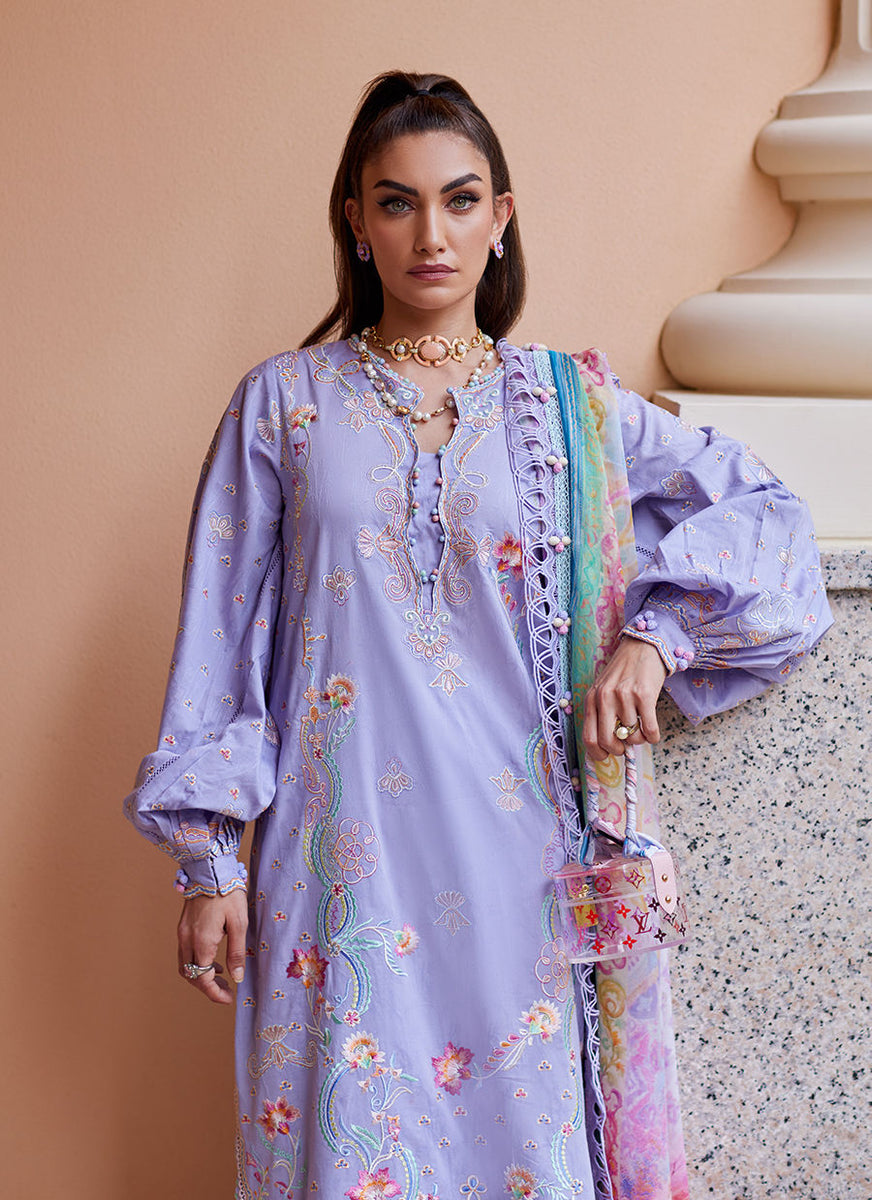 Farah Talib Aziz Liliana Lavender: Exquisite Pakistani Lawn Suit for ...