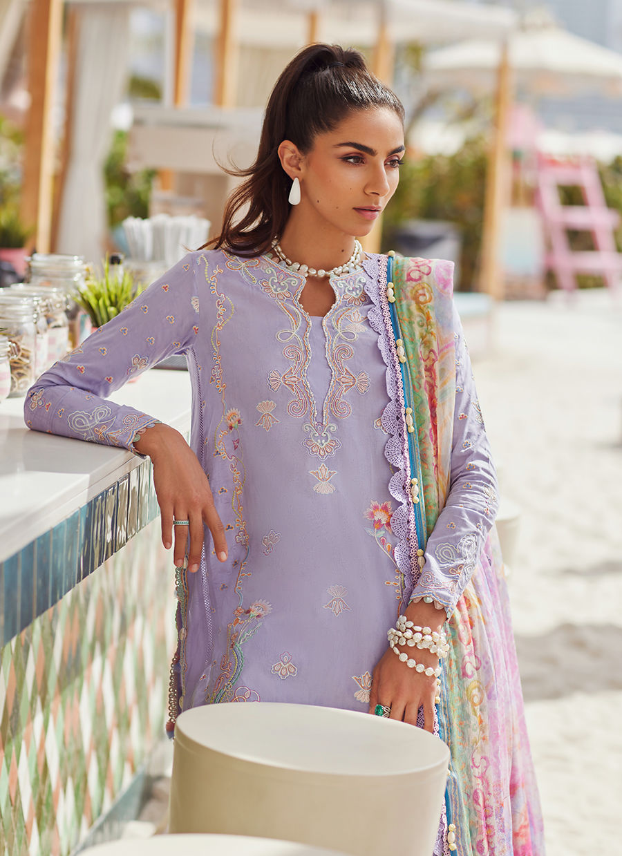 Farah Talib Aziz Liliana Lavender Exquisite Pakistani Lawn Suit for