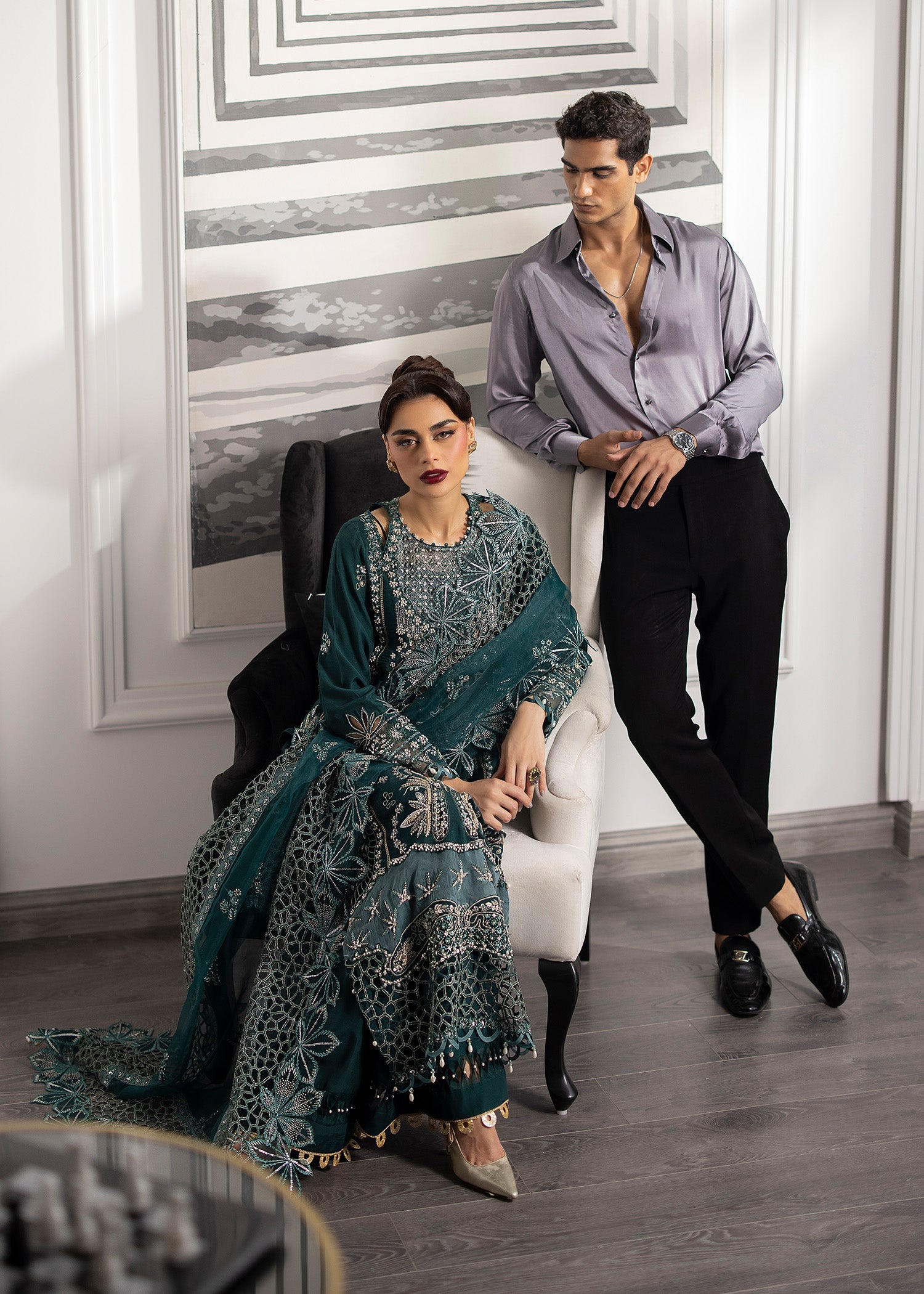 Sardinia La' More Emerald Green Pakistani Suit | Luxury Wedding Wear YourLibaas Sardinia La' More Emerald Green Pakistani Suit | Luxury Wedding Wear YourLibaas