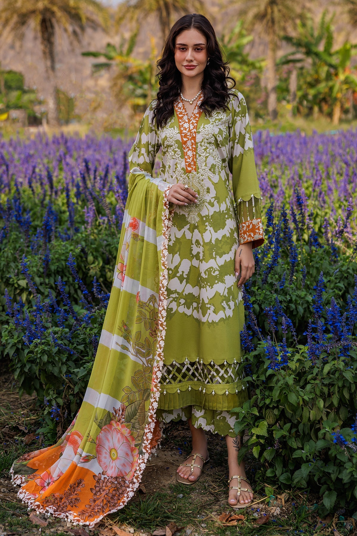 Charizma Green Embroidered Lawn Pakistani Suit - CC5-08 YourLibaas Charizma Green Embroidered Lawn Pakistani Suit - CC5-08 YourLibaas