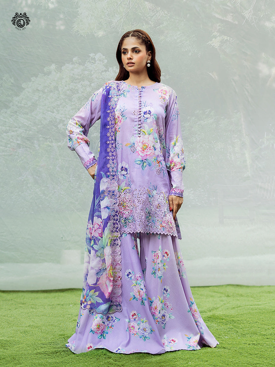 Embroidered Lavender Pakistani Lawn Suit | GullJee Summer Formal Dress YourLibaas Embroidered Lavender Pakistani Lawn Suit | GullJee Summer Formal Dress YourLibaas