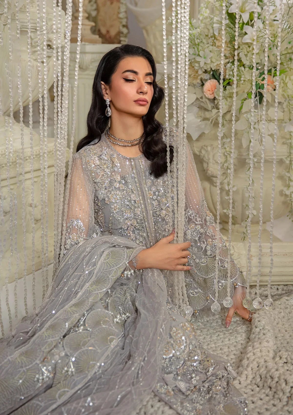 Grey Pakistani Evening Dress IshDeena Indian Dresses For Women Party Wear Suits Grey Pakistani Evening Dress IshDeena Indian Dresses For Women Party Wear Suits