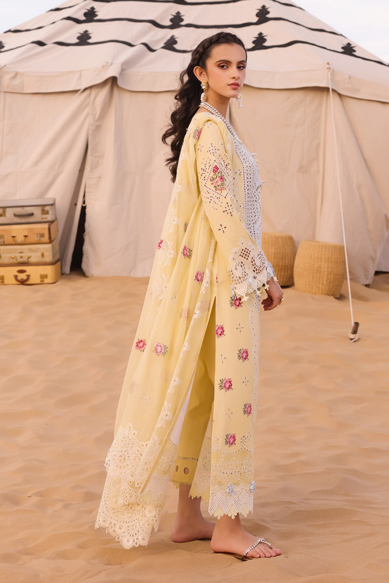 Qalamkar Chikankari Unstitched Embroidered Lawn 3 Piece Suit QLK26UCL CM-08 Seren - Summer Collection