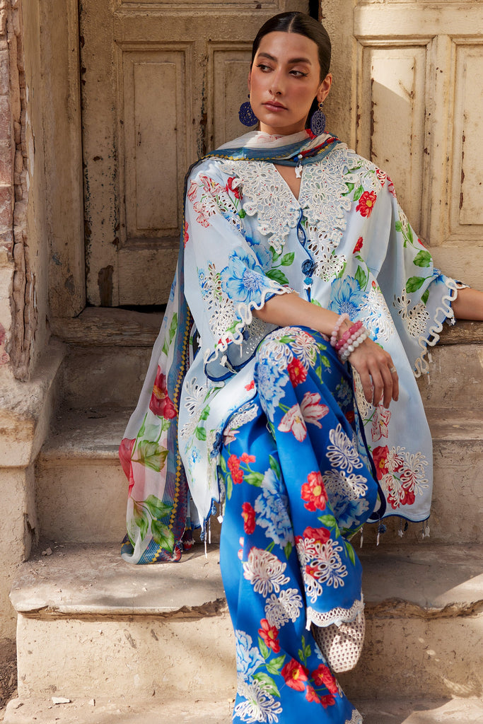 Zaha Festive Luxury Lawn – Blue Poppy (Z-02)