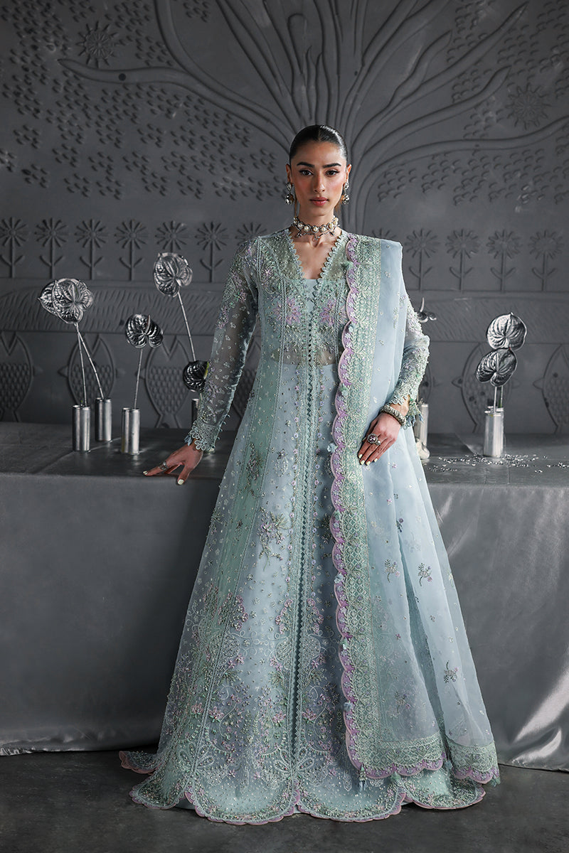Sea Green Organza Pakistani Suit | Qalamkar Luxury Wedding Wear MF-08 YourLibaas Sea Green Organza Pakistani Suit | Qalamkar Luxury Wedding Wear MF-08 YourLibaas