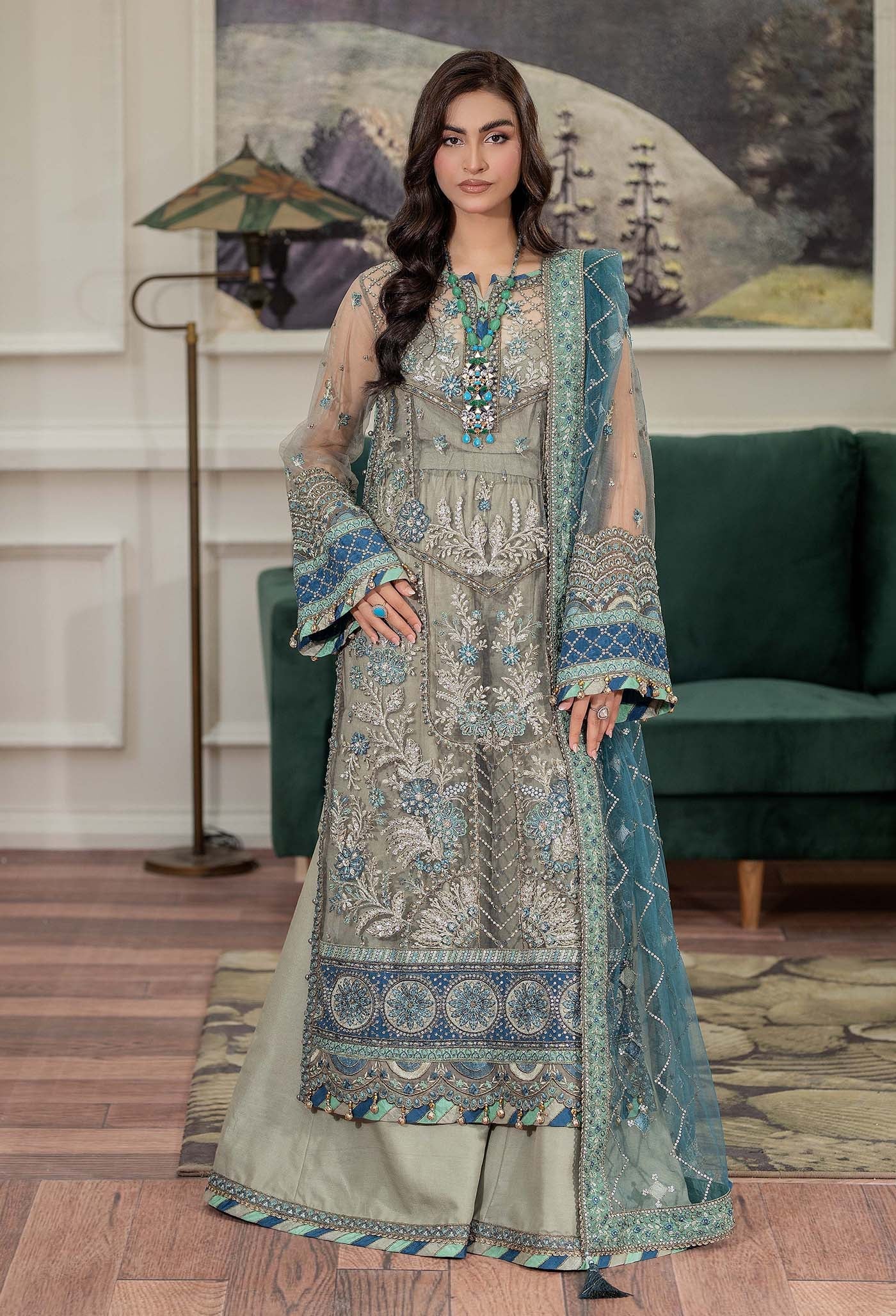 Adan's Libas Grey Hand Embroidered Organza Pakistani Suit D-1120 | Formal Wear YourLibaas Adan's Libas Grey Hand Embroidered Organza Pakistani Suit D-1120 | Formal Wear YourLibaas