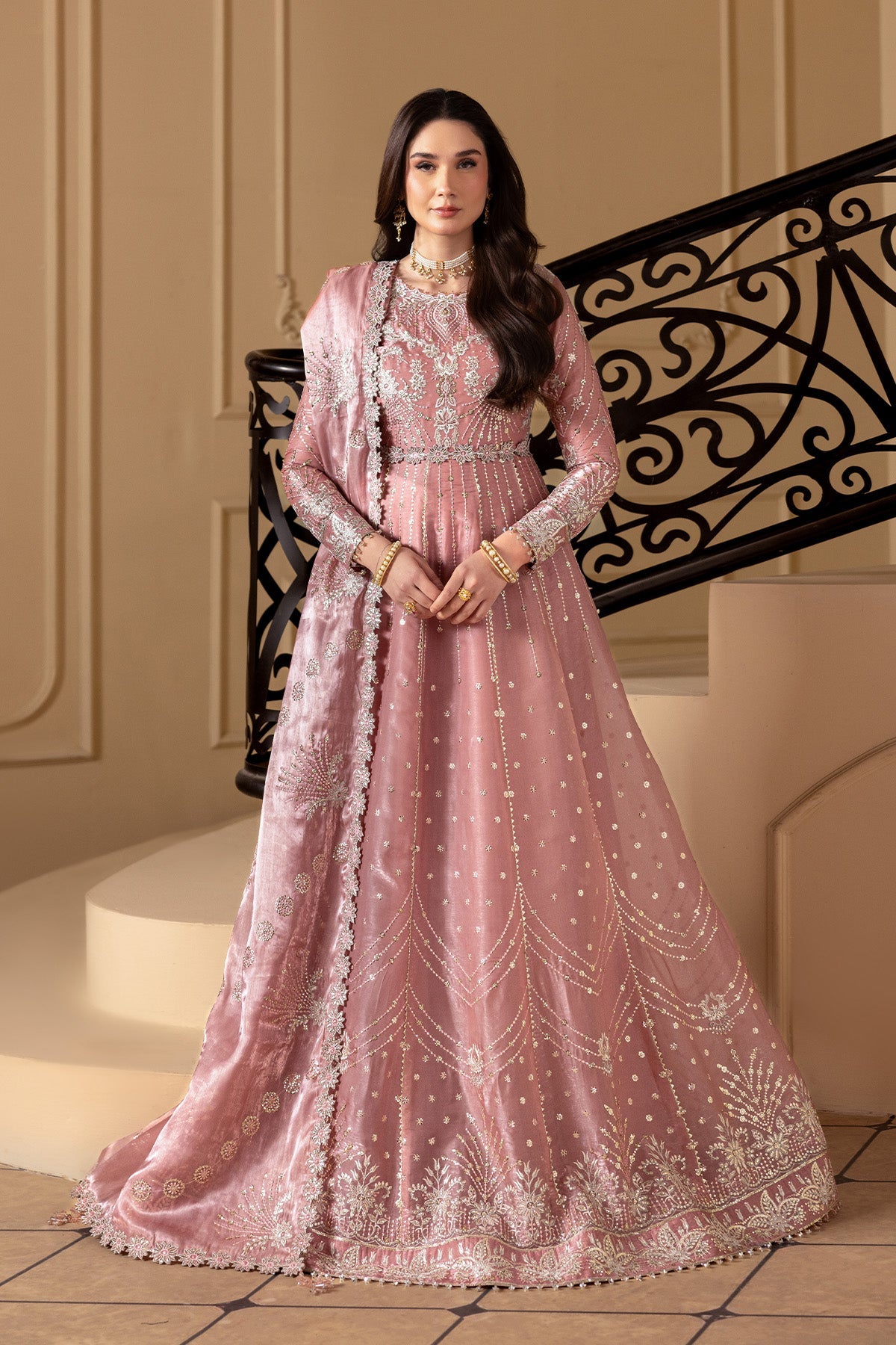 sheesha silk dress AMBER Fuchsia Sheesha Silk Elegance with Delicate Sleeves