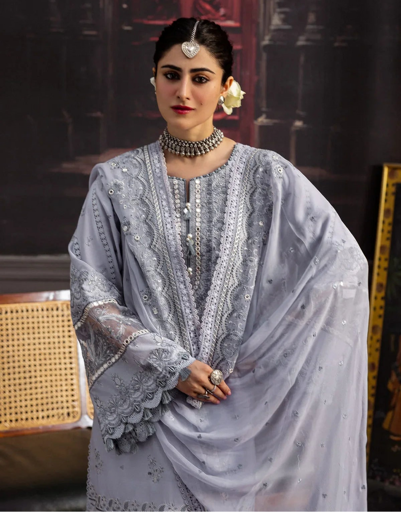 Kahf Karandi with Embroidered Chiffon – KKH-09  CELESTIAL