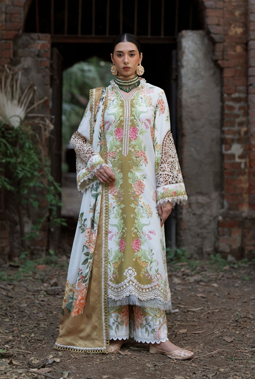 Gul Rukh Ab AJR Couture Gulrukh Off White Linen Pakistani Suit | Winter Formal Wear ...